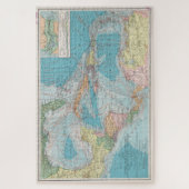 Puzzle Carte Vintage de la mer des Caraïbes (1913) (Vertical)