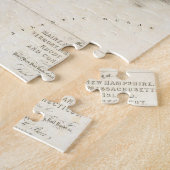 Puzzle Carte vintage de la Nouvelle-Angleterre (1839) (Côté)