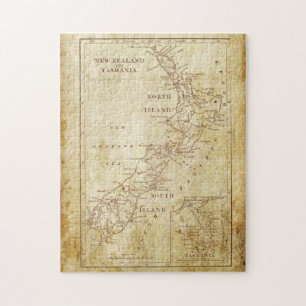 Puzzle Carte Vintage de la Nouvelle-Zélande en 1879