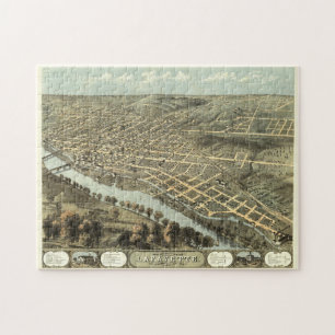 Puzzle Carte vintage de Lafayette Indiana (1868)