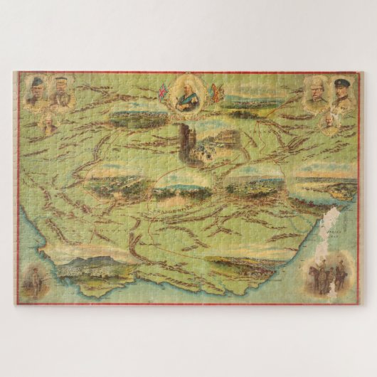 Puzzle Carte Vintage de l'Afrique du Sud (1900) (Horizontal)