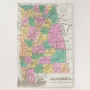 Puzzle Carte Vintage de l'Alabama (1827)
