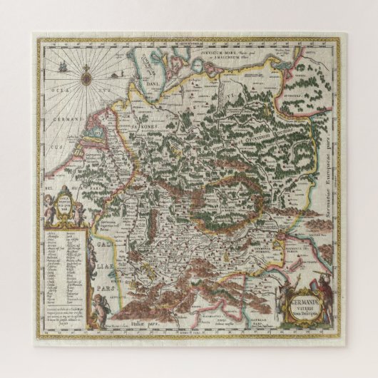 Puzzle Carte vintage de l'Allemagne (Vertical)