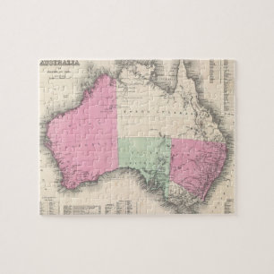 Puzzle Carte vintage de l'Australie (1862)