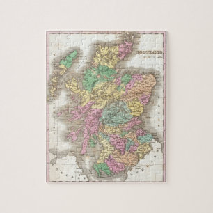Puzzle Carte vintage de l'Ecosse (1827)