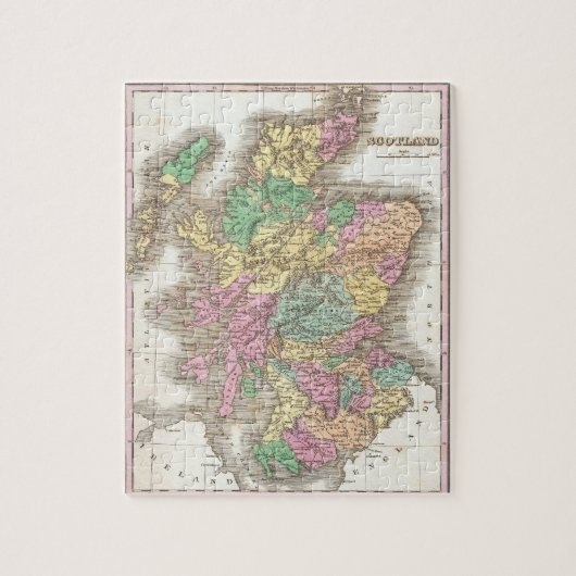 Puzzle Carte vintage de l'Ecosse (1827) (Vertical)