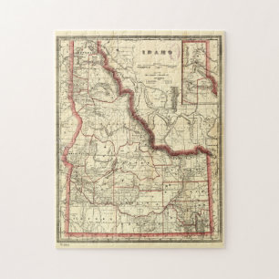 Puzzle Carte vintage de l'Idaho (1896)