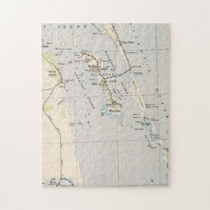 Puzzle Carte vintage de l'île et des banques externes OR