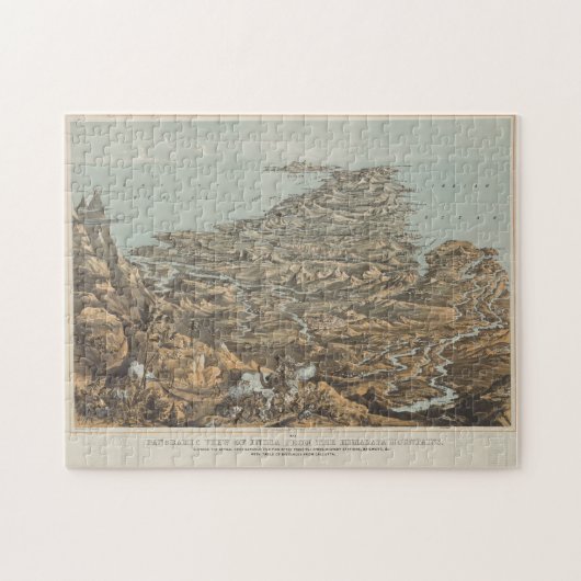 Puzzle Carte vintage de l'Inde de l'Himalaya (Horizontal)