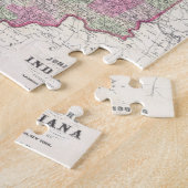 Puzzle Carte vintage de l'Indiana (1864) (Côté)