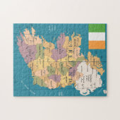 Puzzle Carte vintage de l'Irlande (Horizontal)