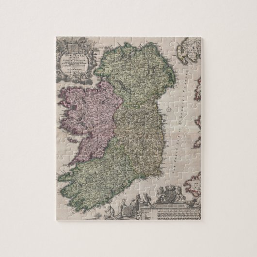 Puzzle Carte vintage de l'Irlande (1716) (Vertical)