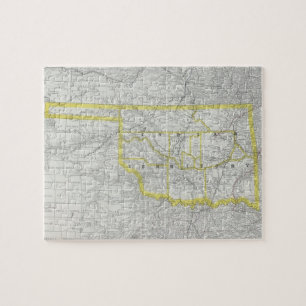 Puzzle Carte vintage de l'Oklahoma (1889)