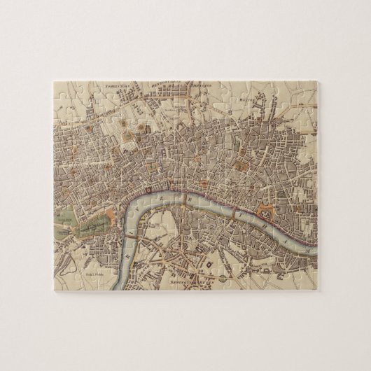 Puzzle Carte vintage de Londres Angleterre (1807) (Horizontal)