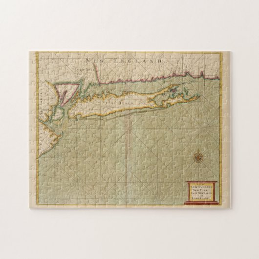 Puzzle Carte vintage de Long Island (1702) (Horizontal)