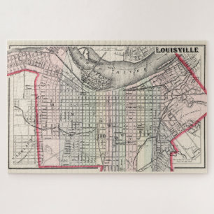 Puzzle Carte Vintage de Louisville Kentucky (1884)