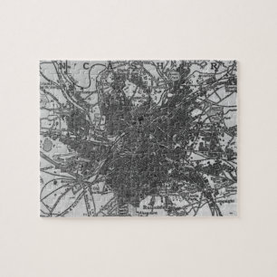 Puzzle Carte vintage de Manchester Angleterre (1911)