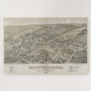 Puzzle Carte vintage de Monticello FL (1885)