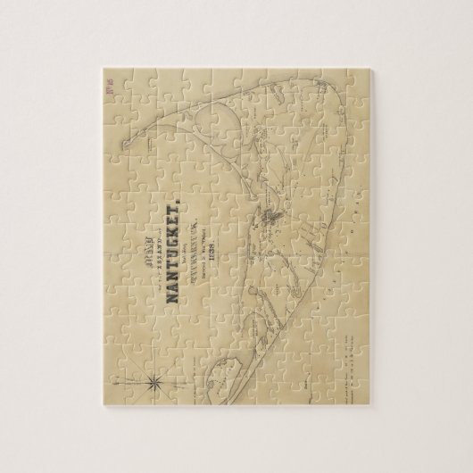 Puzzle Carte vintage de Nantucket (1838) (Vertical)