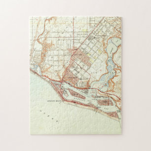 Puzzle Carte vintage de Newport Beach California (1951)