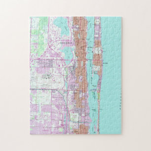 Puzzle Carte vintage de Palm Beach la Floride (1946) 2