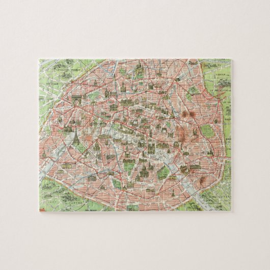 Puzzle Carte vintage de Paris (1920) (Horizontal)