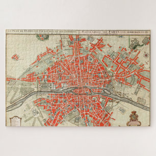 Puzzle Carte Vintage de Paris France (1721-1774)