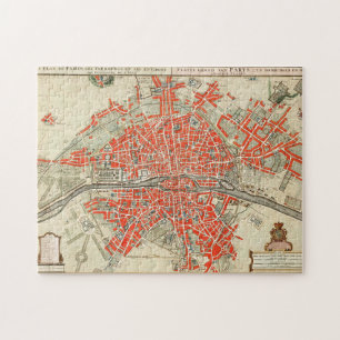 Puzzle Carte Vintage de Paris France (1721-1774)