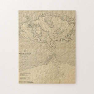 Puzzle Carte vintage de Pearl Harbour HI (1907)