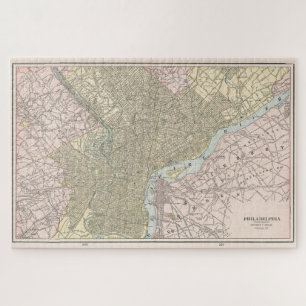 Puzzle Carte vintage de Philadelphie (1901)