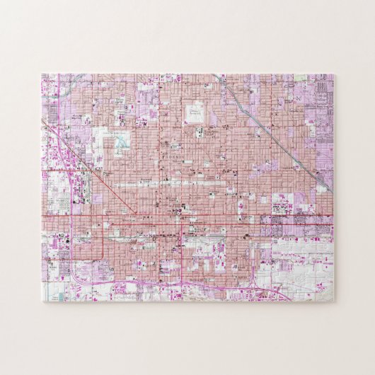 Puzzle Carte vintage de Phoenix Arizona (1952) 2 (Horizontal)