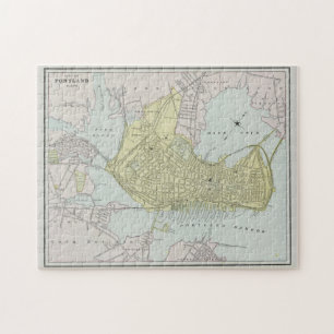 Puzzle Carte vintage de Portland Maine (1889)