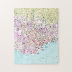 Puzzle Carte vintage de Santa Barbara la Californie