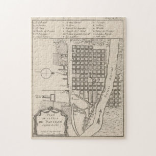 Puzzle Carte vintage de Santiago Chili (1764)