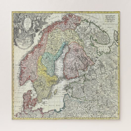 Puzzle Carte vintage de Scandinavie (Vertical)