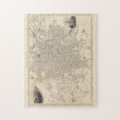 Puzzle Carte vintage de Sheffield Angleterre (1851) (Vertical)
