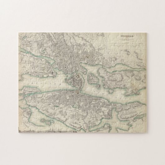 Puzzle Carte Vintage de Stockholm Suède (1838) (Horizontal)