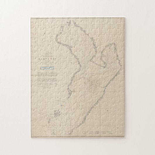 Puzzle Carte vintage de Tampa Bay FL (1855) (Vertical)