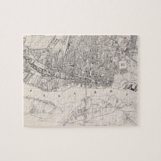 Puzzle Carte vintage de Varsovie Pologne (1836) (Horizontal)