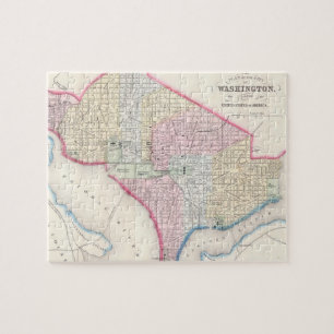 Puzzle Carte vintage de Washington (1864)