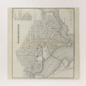 Puzzle Carte vintage de Washington DC (1866) (Vertical)