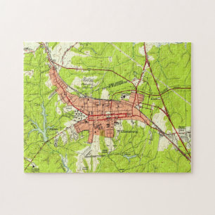Puzzle Carte vintage de Williamsburg la Virginie (1952)