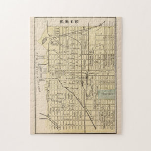 Puzzle Carte vintage d'Erie PA (1890)