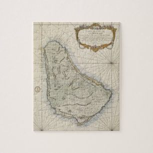 Puzzle Carte vintage des Barbade (1758)