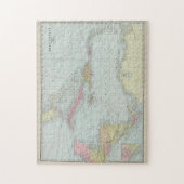 Puzzle Carte Vintage des Caraïbes (1889) (Vertical)