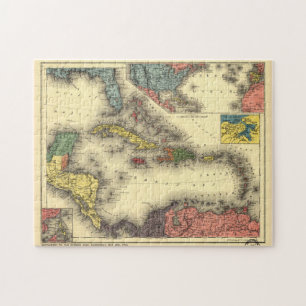 Puzzle Carte vintage des Caraïbes (1898)