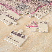Puzzle Carte vintage des comtés de l'Alabama (1876) (Côté)