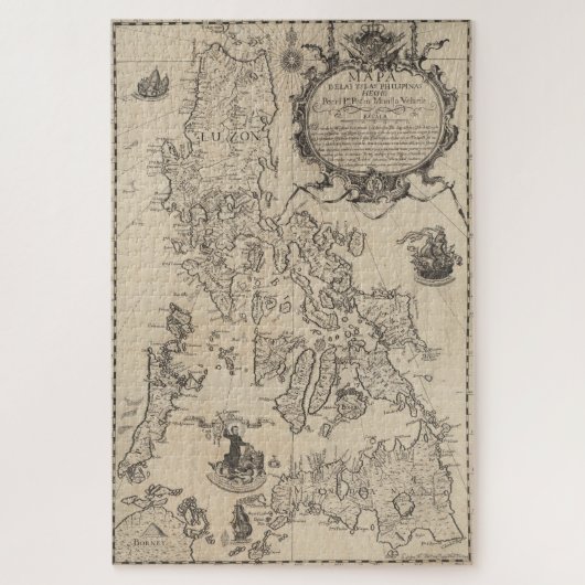 Puzzle Carte Vintage des Philippines (1744) (Vertical)