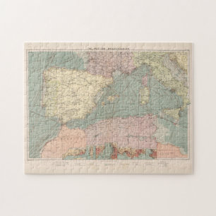 Puzzle Carte Vintage des ports de la Méditerranée orien