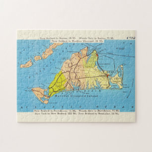 Puzzle Carte Vintage des vignes de Martha
